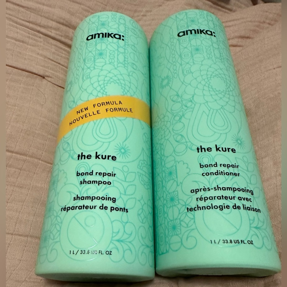 🔥AMIKA LITER SET The Kure Hair Shampoo and Conditioner LITERS brand new set